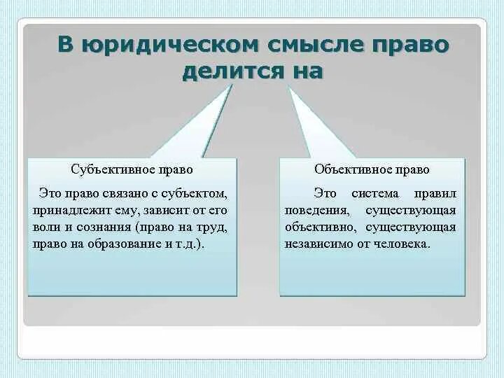 Информация в юридическом смысле. Право в юридическом смысле. Субъективное право понятие.