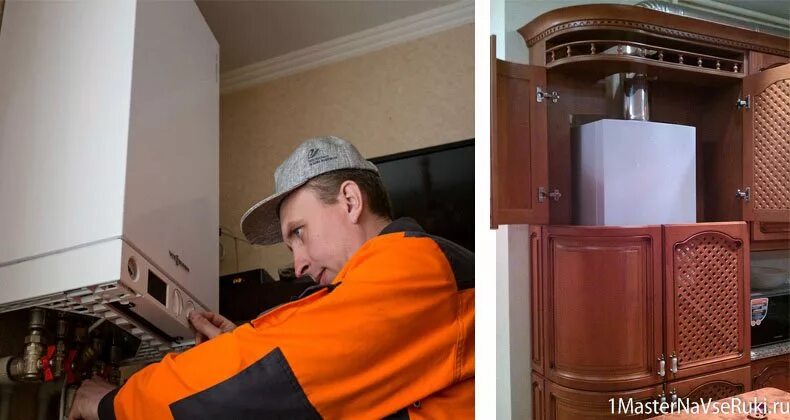 Газовый котел на кухне. Напольный котел на кухне. Газовый котел на кухне частного дома. Шкаф для газового котла на кухне. Можно закрывать колонку