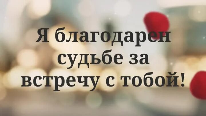 Благодарный встречи. Спасибо судьбе за тебя. Рад что встретил тебя. Благодарна судьбе за встречу с тобой. Рада что свтретил атебя.