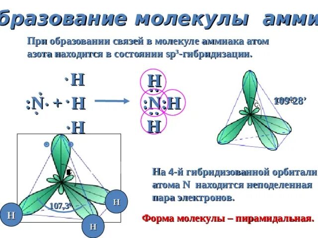 Sp3 гибридизация молекулы аммиака. Nh3 форма молекулы. Форма молекулы аммиака. Молекула аммиака гибридизация.