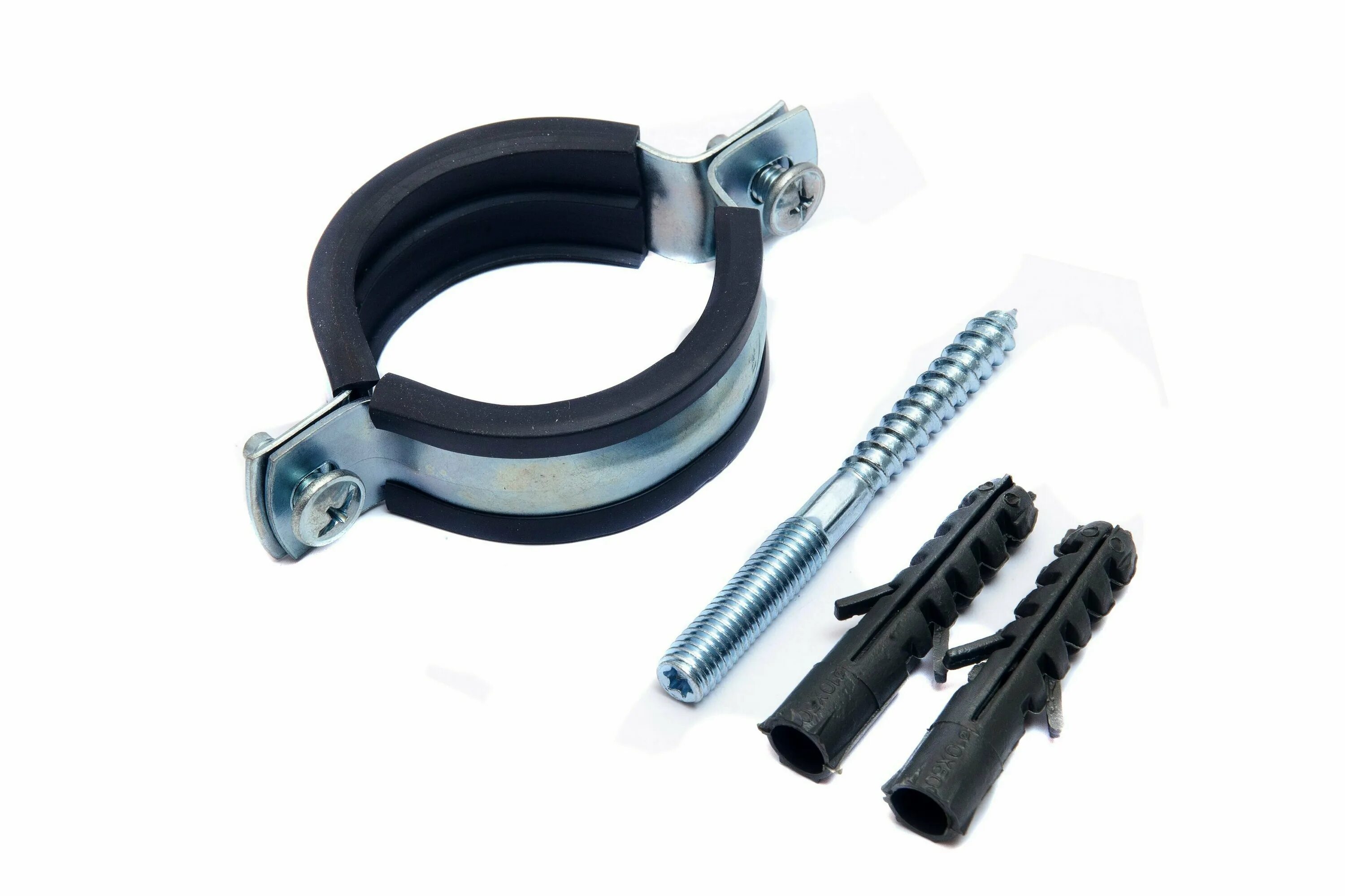 Хомут металлический 2" (59-66 мм) со шпилькой и дюбелем 00589. 2'' (1/70). Крепление трубы 1. Крепление трубы 1. Хомут трубный тхк комплект 1 1/4дюйм (39-46мм) m8 fortisflex 59903.