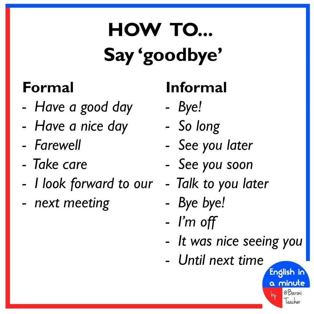 Goodbye in English. Goodbye phrases. Saying Goodbye in English. How to say Goodbye in English.