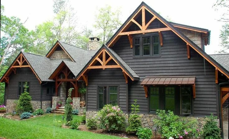 Modern Lodge Exterior Mountain home exterior, Modern lodge, House exterior