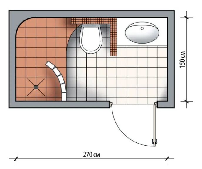 Планировка душевой с туалетом. Планировка санузла 1,5 на3,5 с душевой кабиной. Схема ванной комнаты с душевой кабиной 6м2. Чертеж ванной комнаты с душевой кабиной 2м на2м. Минимальные габариты санузла с душевой кабиной.