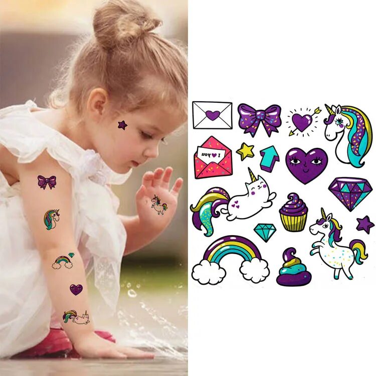 татуировки для девочек. детские татуировки. блеск тату. блеск тату. тату блестками.