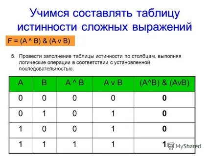 Выполнить операции и если 1