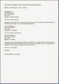Request to change address