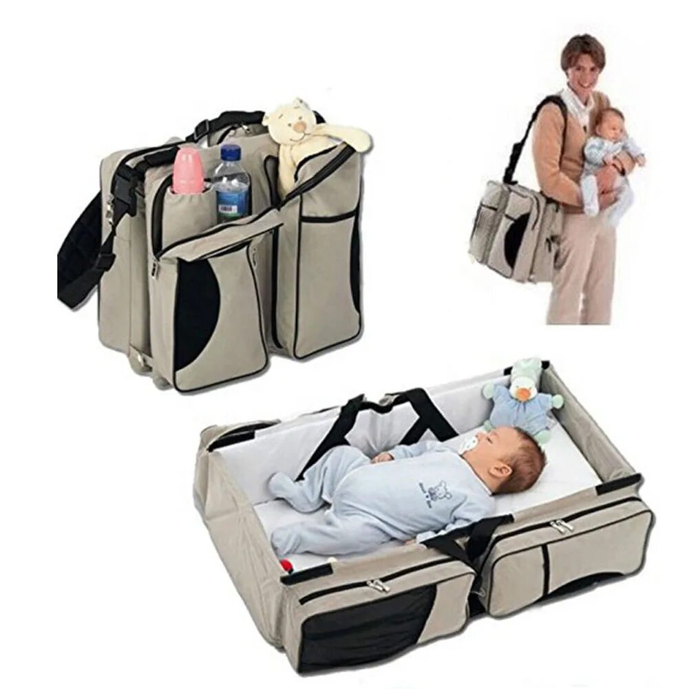 Детская сумка-кровать 2 в 1 Baby Bed and Bag. Сумка люлька трансформер 2 в 1 Baby. Переносная кроватка для ребенка. Переноски для новорожденных.