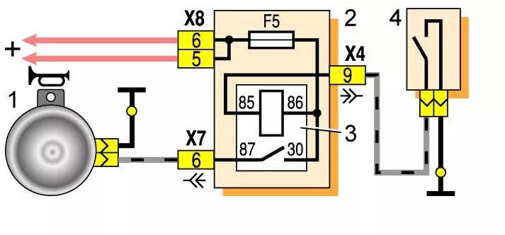 Реле звукового сигнала ВАЗ 2109. Схема проводки ВАЗ 2115 звукового сигнала. Электрическая схема звукового сигнала ВАЗ 2114. Электрическая схема сигнала ВАЗ 2115.