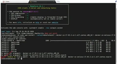 Could not find a valid docker environment