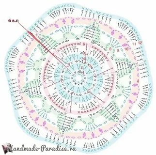 Персидская плитка крючком схема