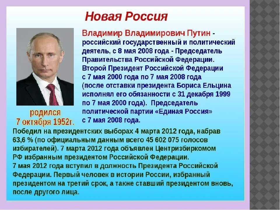 На сколько лет выбирают российского президента. Доклад о Путине. Проект про Путина.