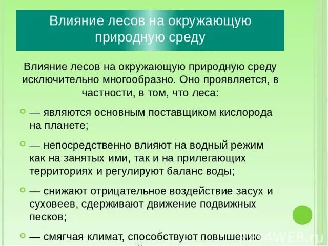 Лесная влияние на окружающую среду