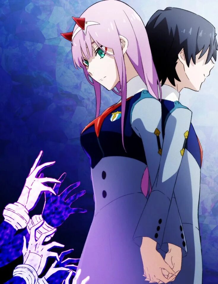 Синее зеро. Синяя zero two franxx. милый во франке. зеро ту и хиро демоны.