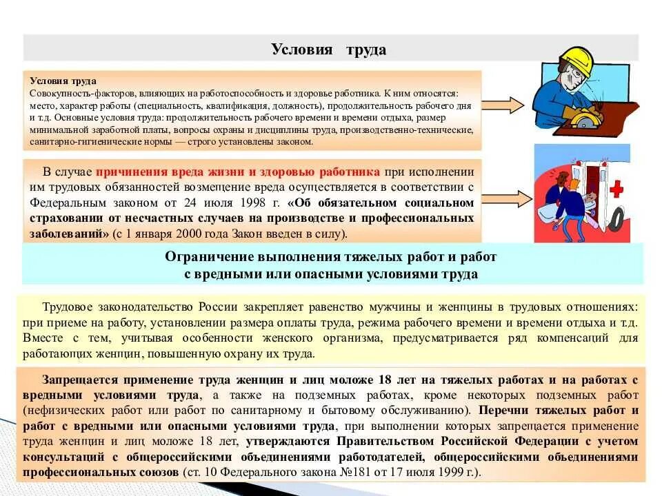 Социально экономические производственные факторы. Работа с вредными и опасными условиями труда. Особенности охраны труда на вредных и опасных работах.. Совершенствование условий труда. Условия труда примеры.