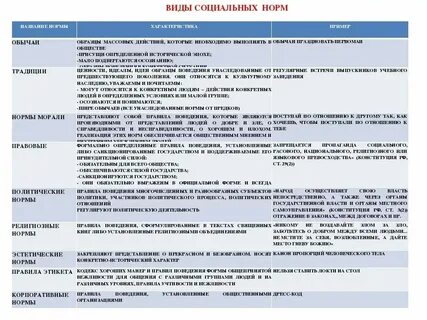 Социальные нормы кратко
