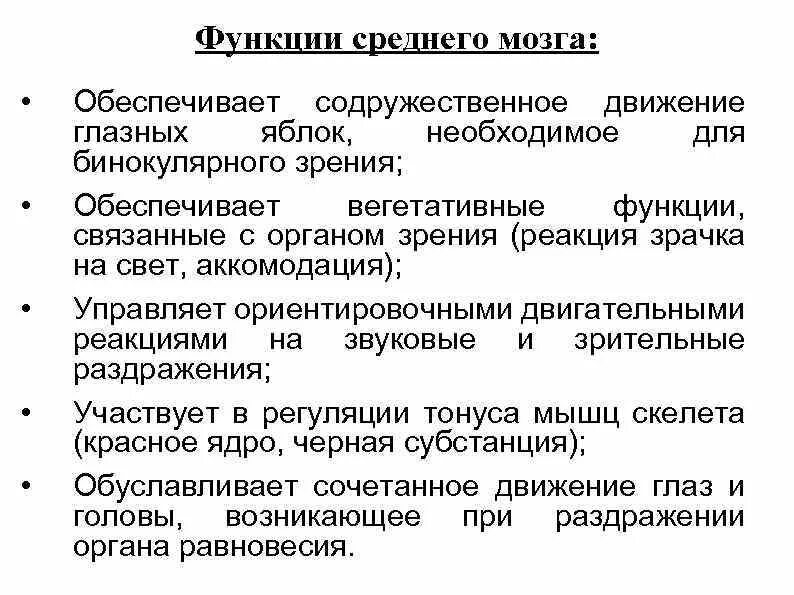 Средний мозг функции. Функции среднего мозга кратко. Функция среднегоммозга. Назовите функции среднего мозга.