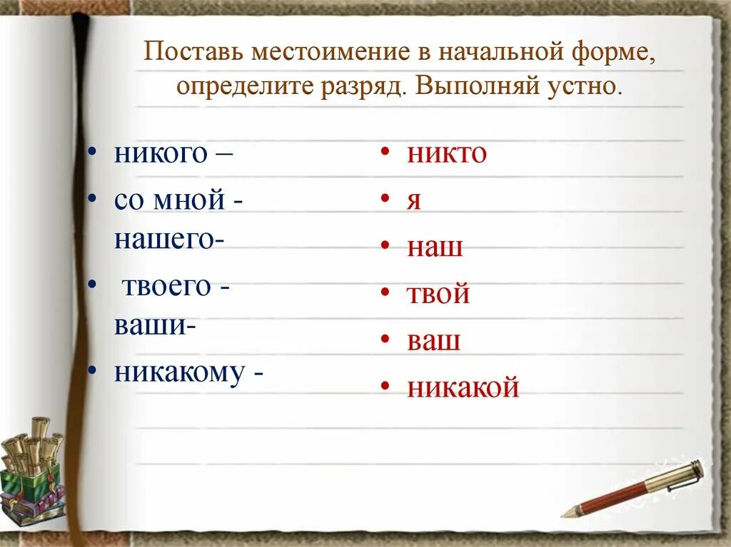 Передо мной начальная форма местоимения. Начальная форма местоимения. Местоимение начальная форма местоимения. Поставьте местоимения в начальную форму. Начал ные формы местоимений.