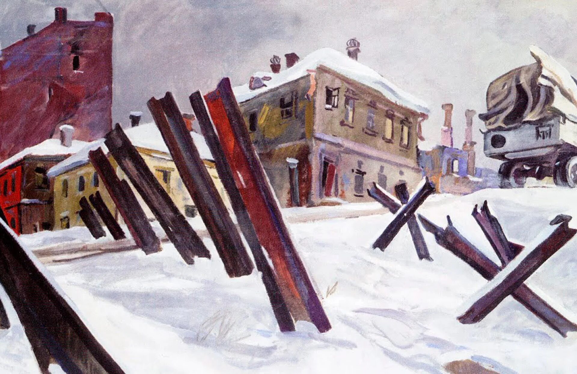 В 1942 г художник а а дейнека. -«окраина москвы. ноябрь 1941 года» (1941). дейнека живопись. &quot;окраина москвы. ноябрь 1941 г.&quot;.