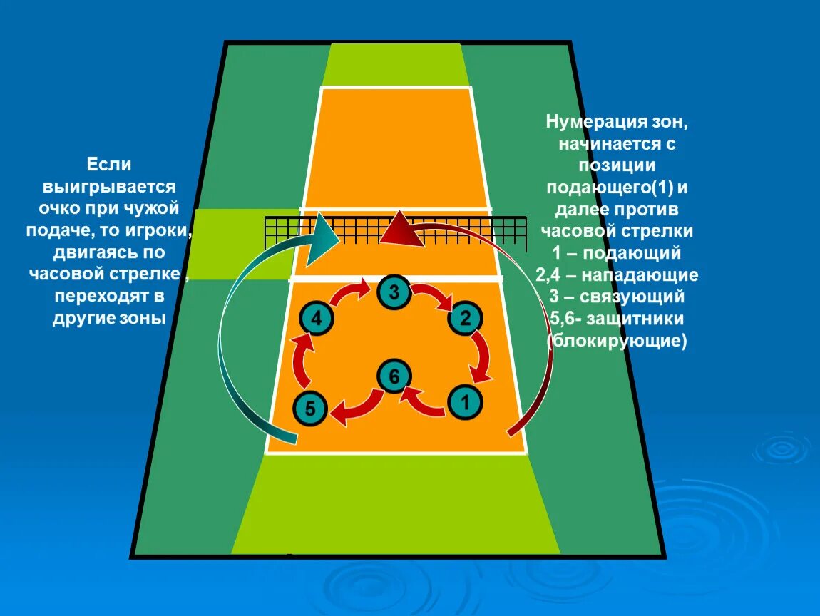 Волейбол по часовой. Амплуа игроков в волейболе расстановка 5 1. Волейбольная площадка расстановка игроков по зонам. Позиции в волейболе схема. Волейбольное поле зоны игроков на площадке.