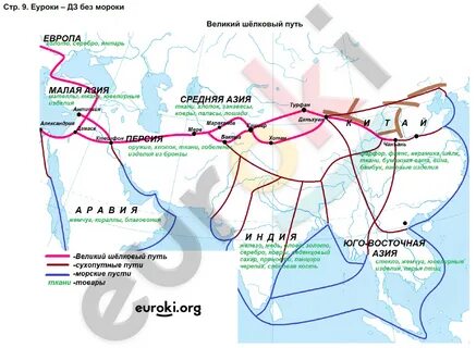 Карта великий шелковый путь история 5 класс