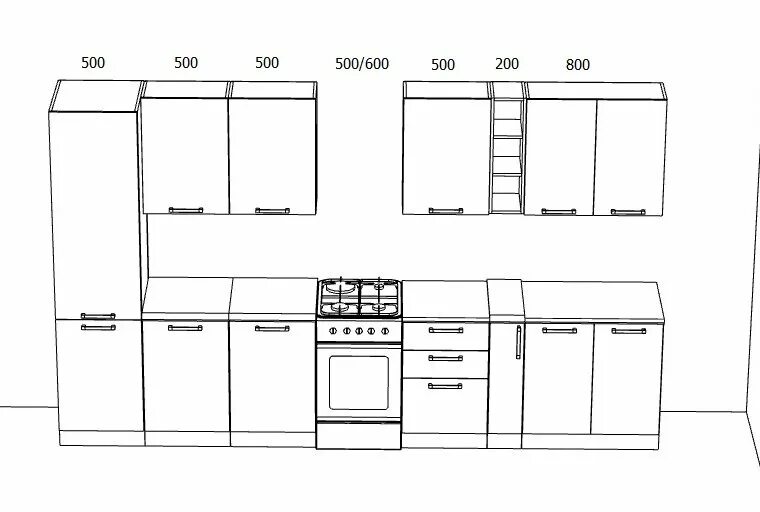 Кухня 3 м чертеж