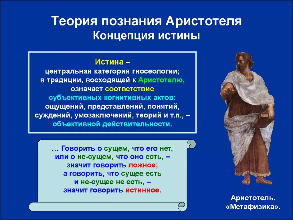 Теория познания есть. Теория познания Аристотеля. Философия Аристотеля теория познания. Концепция истины Аристотеля. Философская концепция Аристотеля.