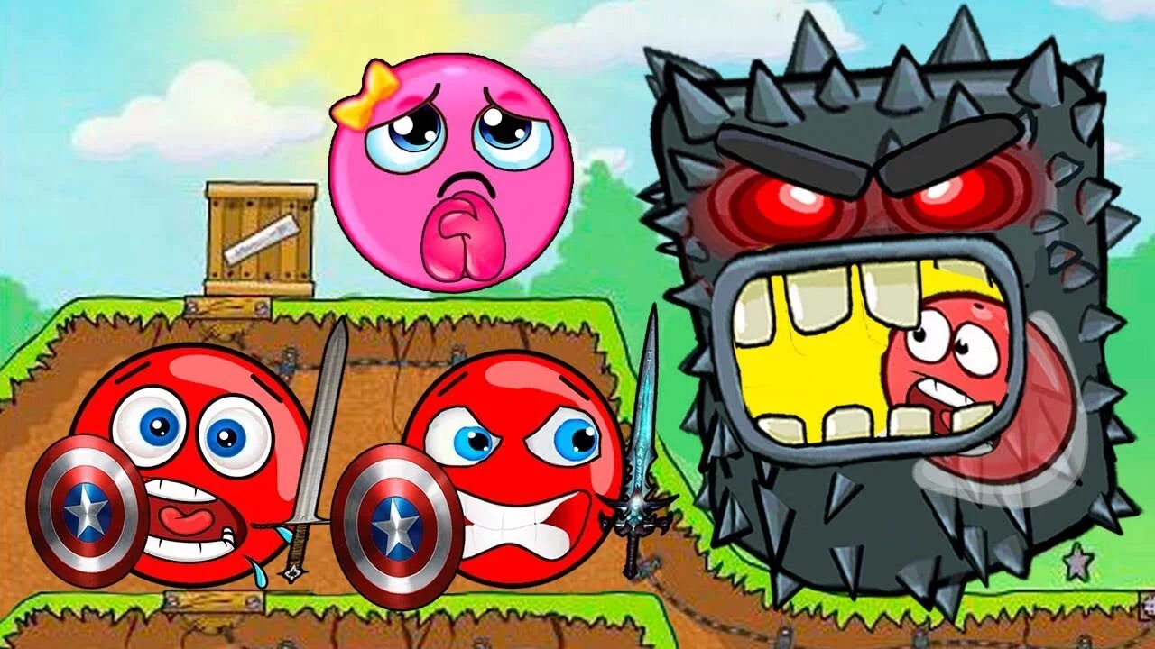 Красный шарик против короля. Красный шарик с игрулей. игрули с папулей красный шарик. красный шарик квадрат. красный розовый шарик игра.