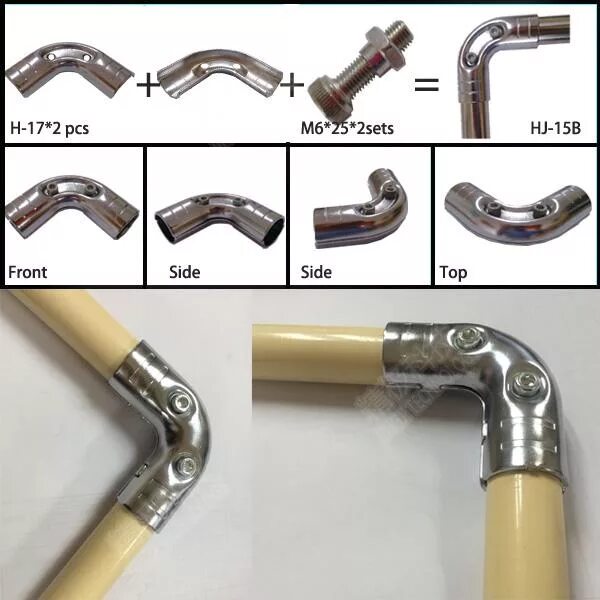 Elbow Electrophoresis / Chrome Pipe Connectors 90 Degree Pipe Fittings HJ-15D