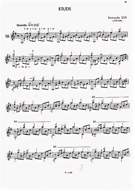 Этюд фернандо сор. Этюд ф. Ф сор этюд ноты для гитары. Этюд 2 на гитаре. Этюды фернандо сора ноты.