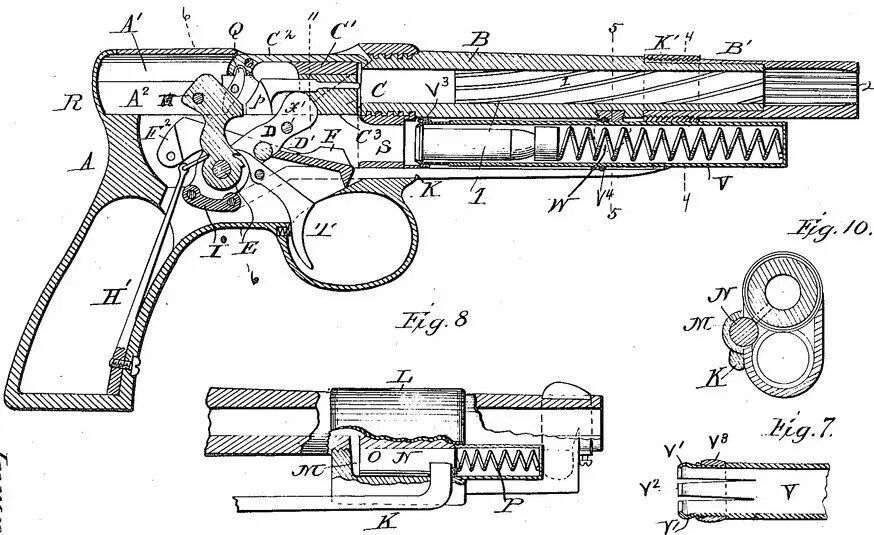Автоматический револьвер схема. Работа автоматики пистолета