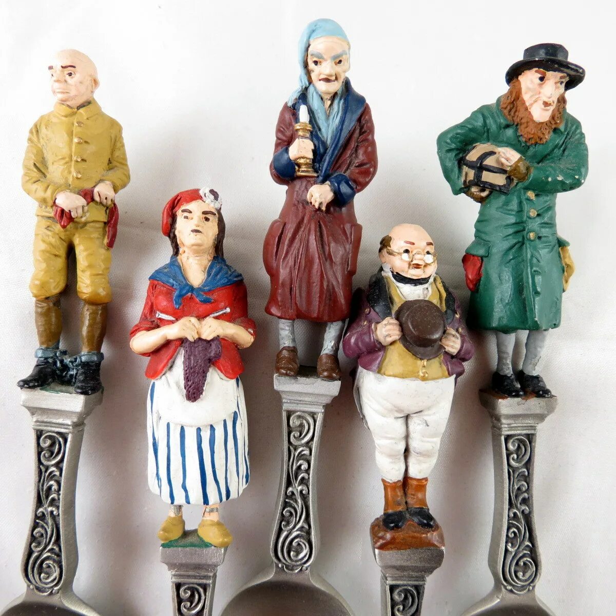 Сувенирная коллекция. Статуэтки персонажей Чарльза Диккенса. Коллекционные сувениры. Коллекция моделей из олова Франклин минт.