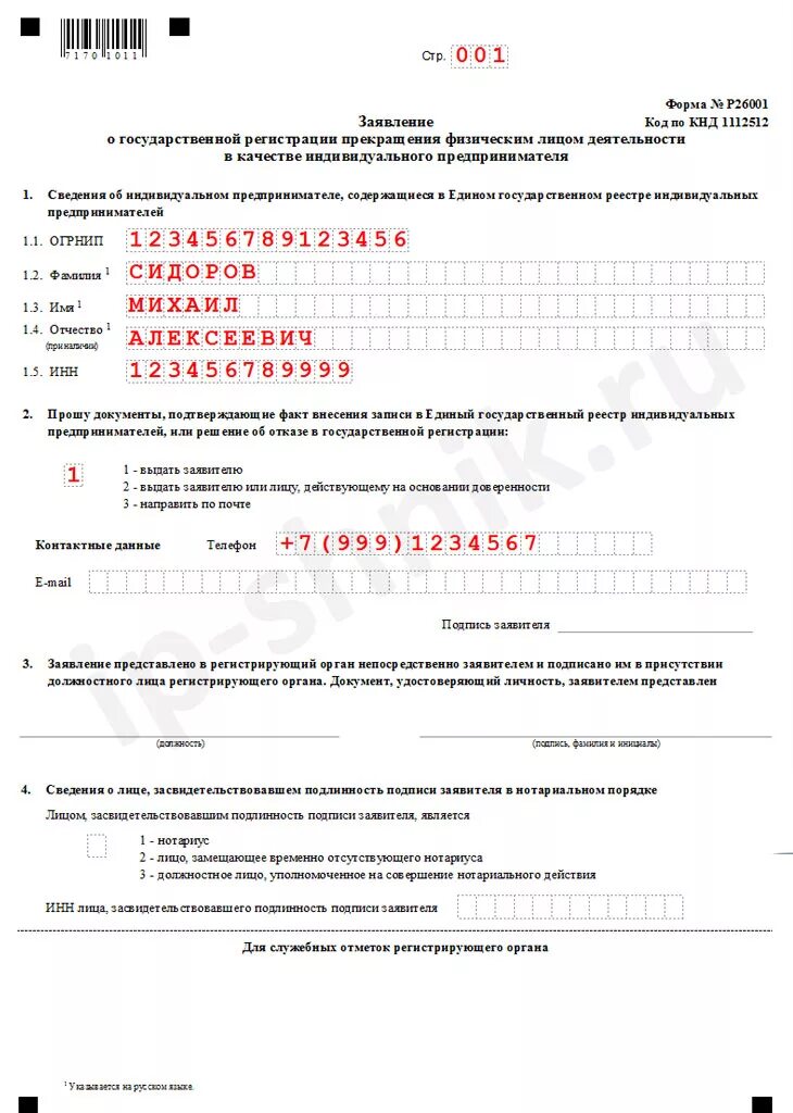 Форма для государственной регистрации индивидуального предпринимателя. Форма для государственной регистрации индивидуального предпринимателя