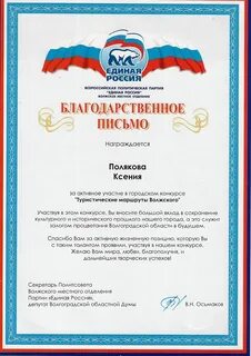 Благодарность выборы