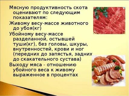 Мясная продуктивность