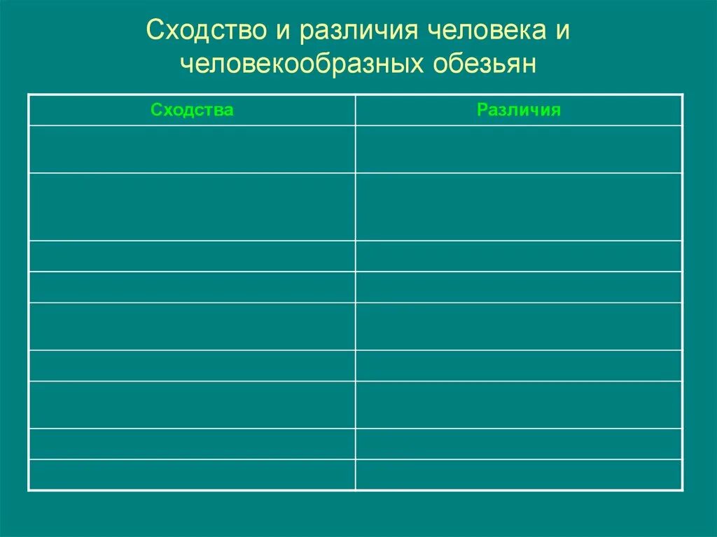 Черты сходства и различия человека