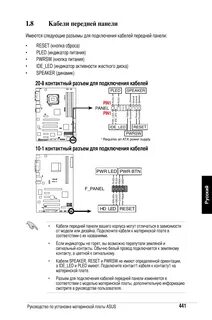 Подключение передней панели к материнской плате asus