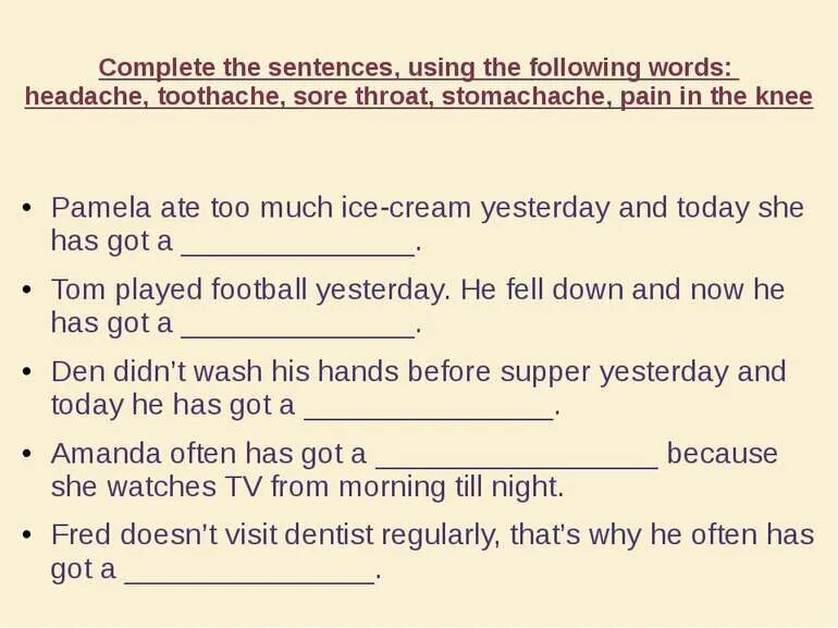 Complete the sentences use the new. Топик illness and Trea английский. Болезнь англ thumb. English text about Medicine.
