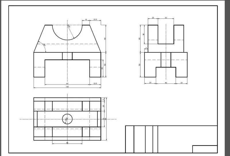 Деталь трех видов проекции. Черчение чертежи сбоку , сверху. Инженерная Графика вид сверху сбоку спереди. Опора сталь черчение аксонометрия.