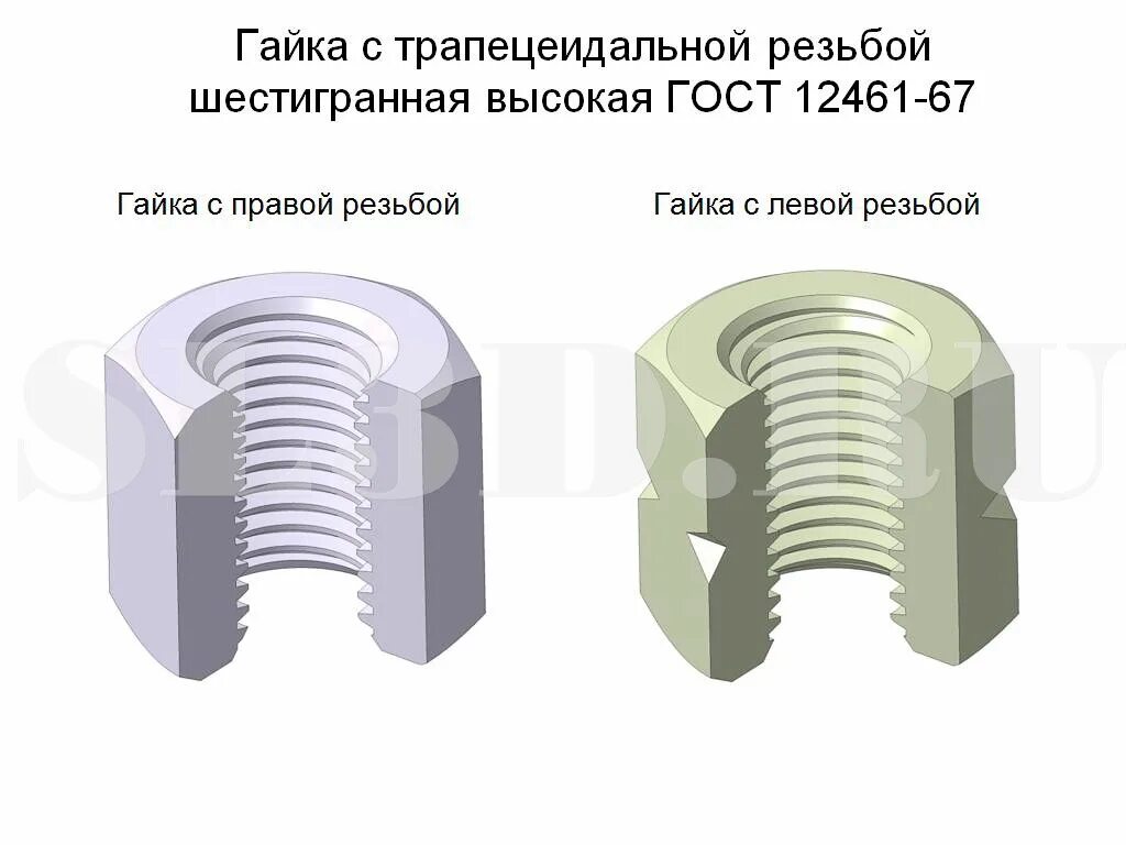 Правая резьба в какую. Трапецеидальная резьба 4х заходная. Гайка трапецеидальная 12х4. Гайка с трапецеидальной резьбой по ГОСТУ. Гайка триммерной головки правая резьба м 6 мм.