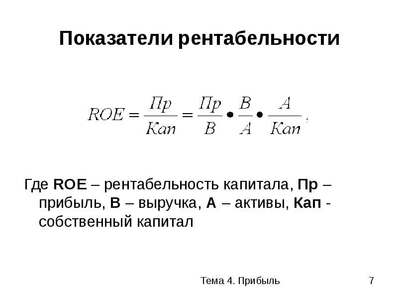 Рентабельность roe