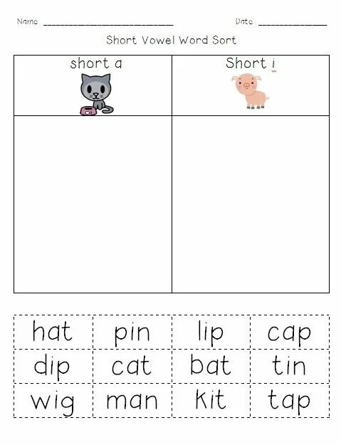 Чтение i Worksheets. Worksheets Phonics Vowels. Short Vowel Words. Reading Vowels for Kids.