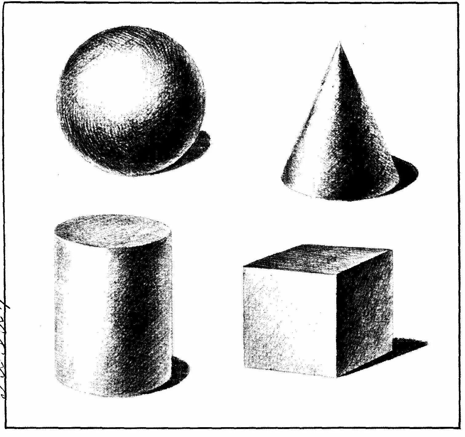 Формы куб шар цилиндр. Светотень шар, конус, цилиндр, куб. Конус куб и цилиндр светотенью. Геометрические фигуры для рисования. Штриховка геометрических фигур.