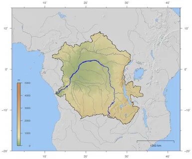 Course and Watershed of the Congo and Lualaba River (Source: Imagico) .