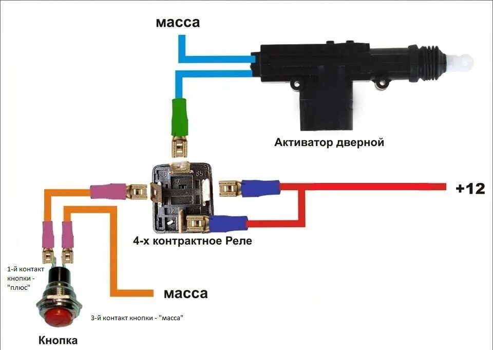 Активатор контакт. Схема подключения активаторов через реле. Схема подключения 5 контактного активатора замка. Активатор центрального замка ВАЗ 21 12. Активатор центрального замка ВАЗ 2112.