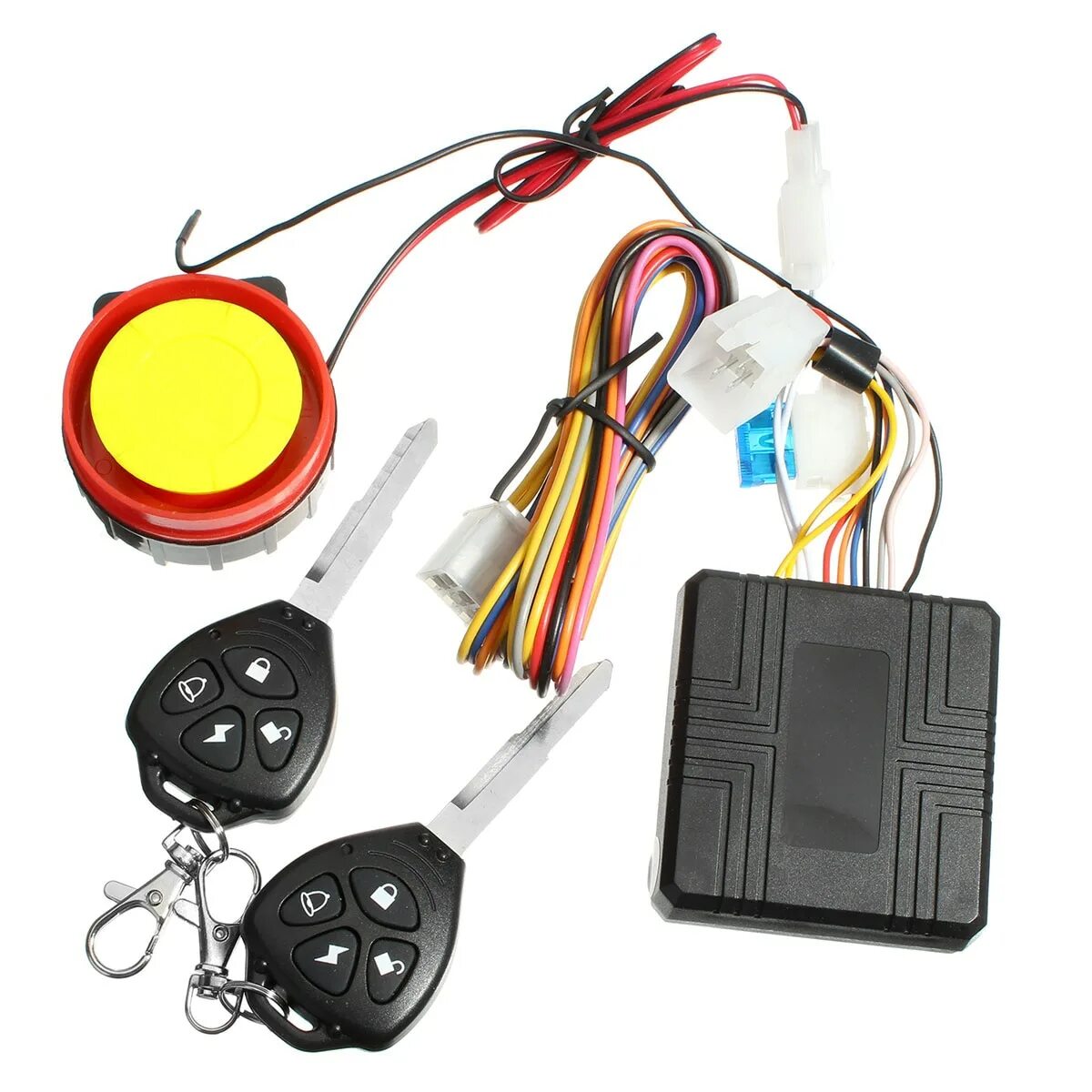 Сигнализация для мотоцикла. Мотосигнализация alarm system. fof сигнализация для мотоцикла. мотосигнализация с ик пультом. китайская мотосигнализация.