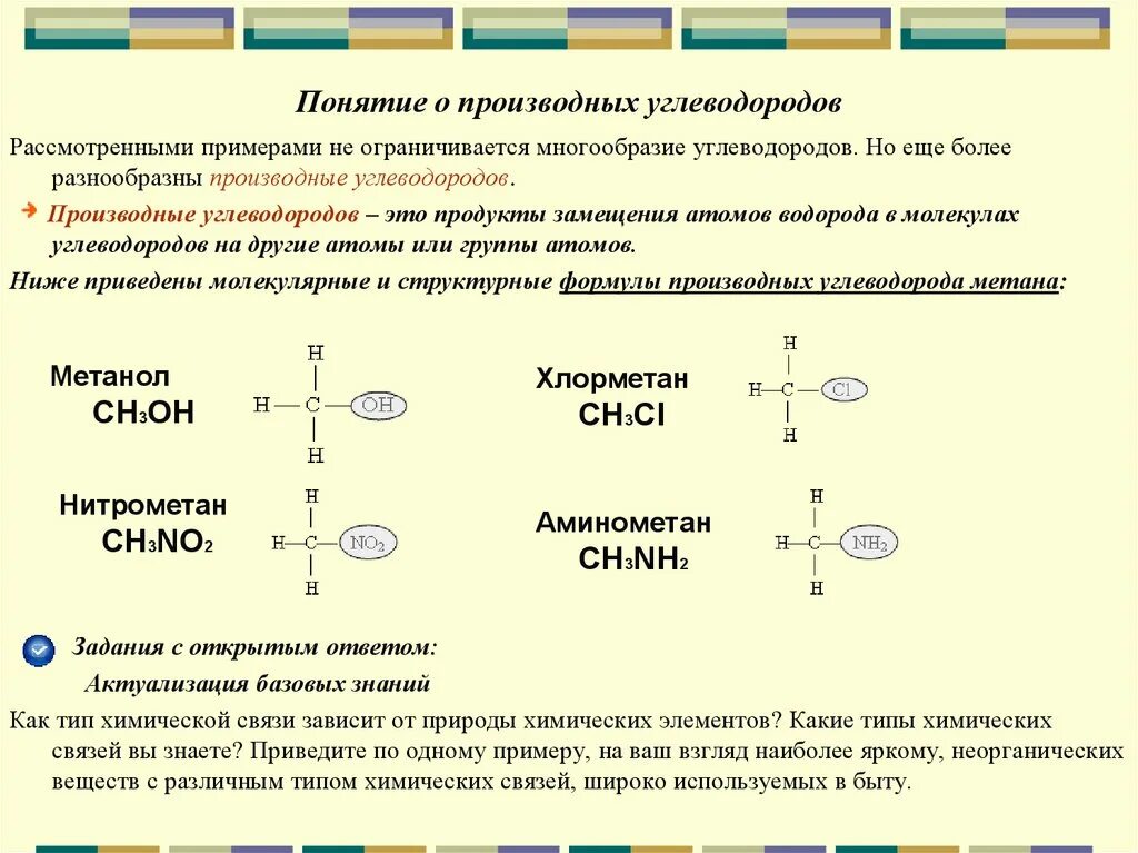 Производные углеводородов - презентация, доклад, проект скачать