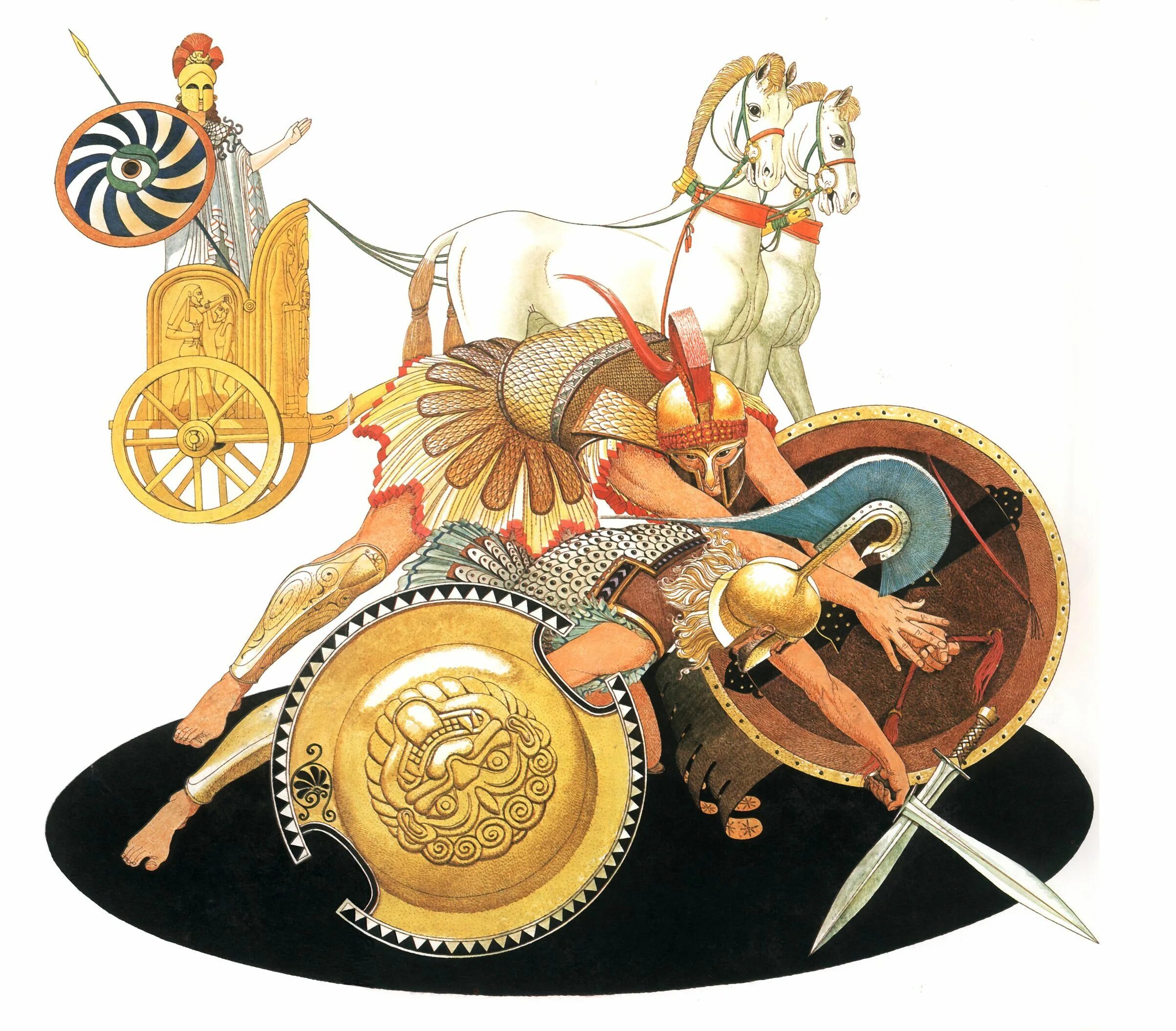 Троя мифология. Илиада древняя Греция иллюстрация.