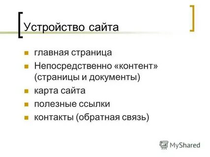 Устройство сайта