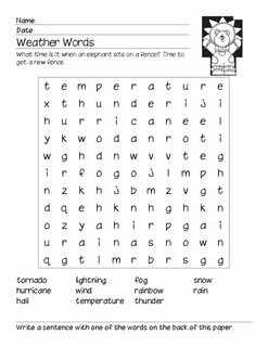 Weather wordsearch
